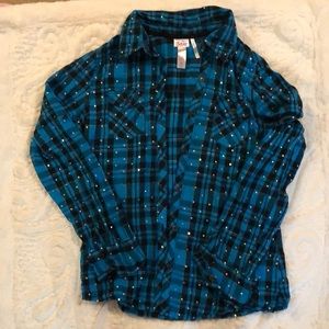 Girls Justice sequined flannel, size 20